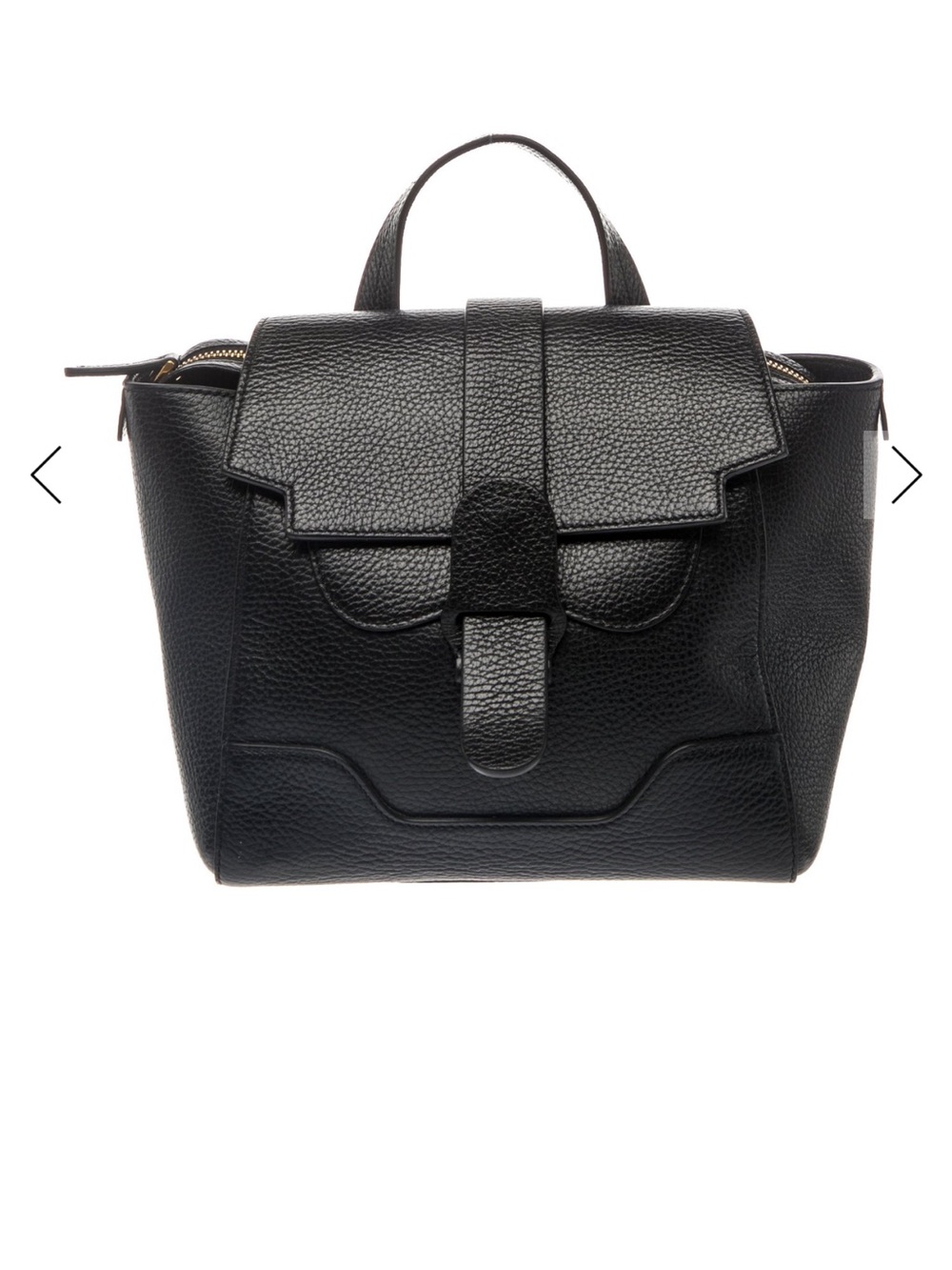 Senreve Black Pebbled Leather Mini Backpack Tote